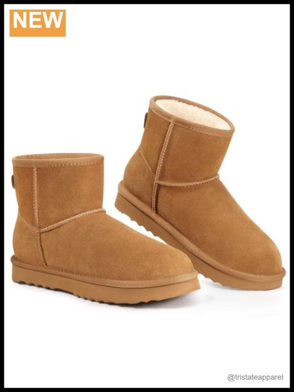 Women's Suede Ankle Boots Faux Fur Lined Slip-On Winter Booties